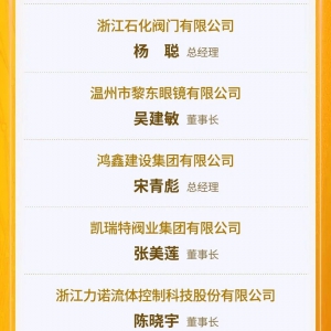 2024年温州市优秀企业家名单公布
